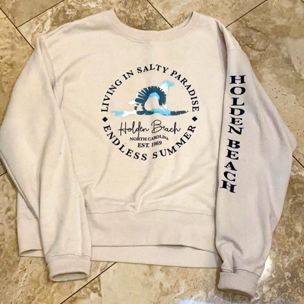 Holden Beach Cream Sweatshirt
